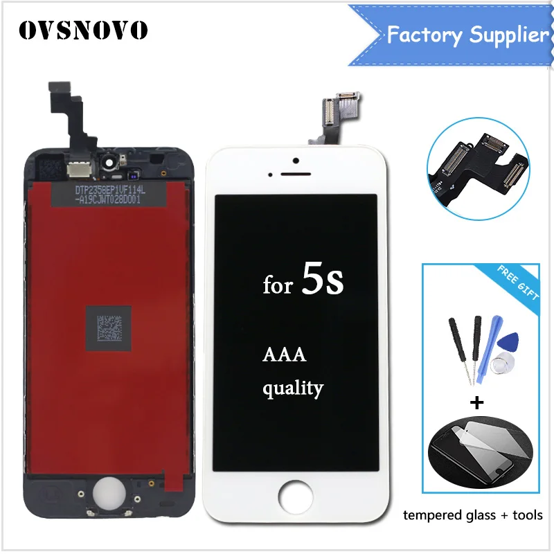 AAA Screen For Apple For iPhone 5S A1533 A1453 A1457 LCD Display Replacement Touch Screen Assembly Digitizer+Tempered film+Tools
AAA Screen For Apple For iPhone 5S A1533 A1453 A1457 LCD Display Replacement Touch Screen Assembly Digitizer+Tempered film+Tools