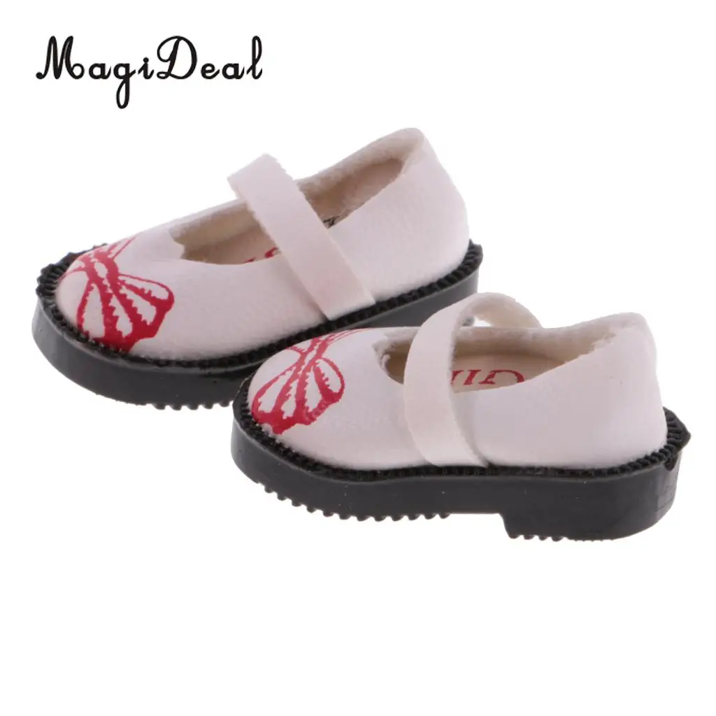 2 Pairs Doll Ankle Belt Shoes Flat Shoes for Azone Licca 1/6 OB Blythe Dolls Dress up Accessories