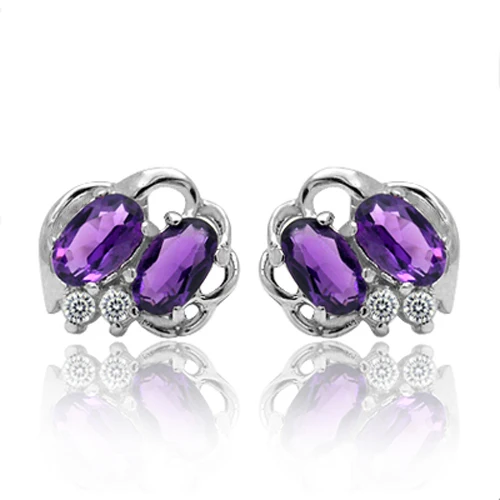 2017 Promotion Qi Xuan_Fashion Jewelry_Elegant Purple Stone Flower Earrings_S925 Solid Fashion Earrings_Factory Directly Sales
2017 Promotion Qi Xuan_Fashion Jewelry_Elegant Purple Stone Flower Earrings_S925 Solid Fashion Earrings_Factory Directly Sales