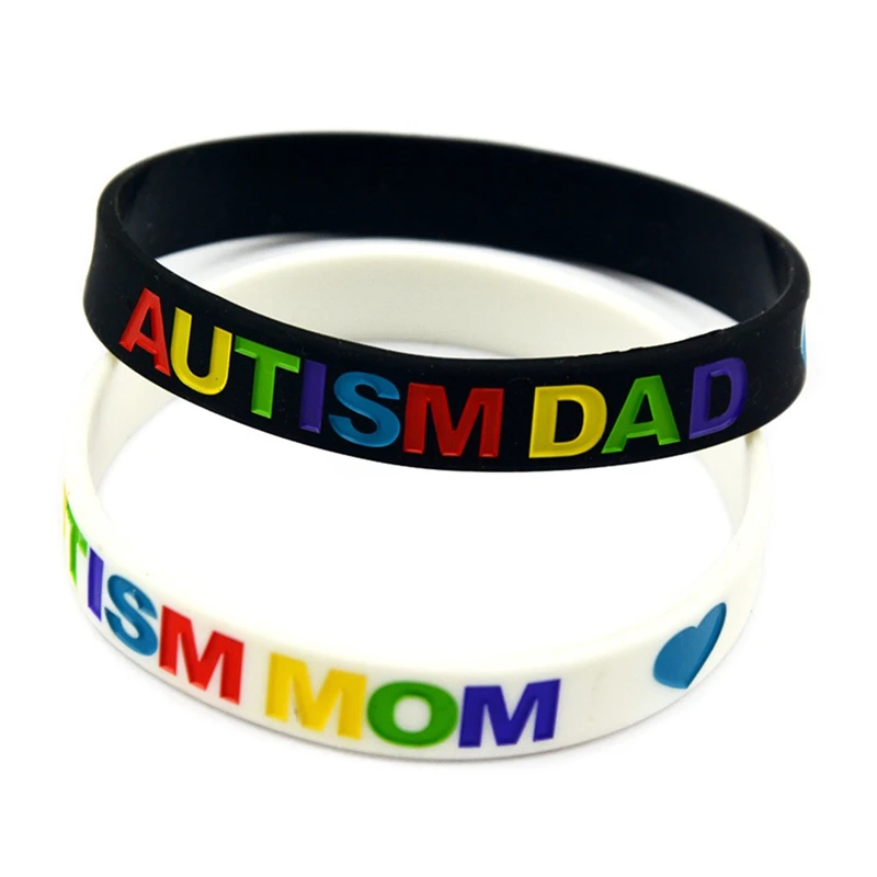 Two Colors Autism Mom/Dad Silicone Bracelets Black/White Silicon Trendy Band Silicone Wristband Bracelet
Two Colors Autism Mom/Dad Silicone Bracelets Black/White Silicon Trendy Band Silicone Wristband Bracelet