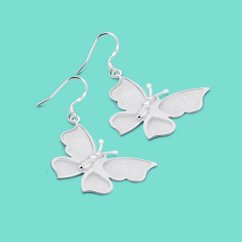 New 925 Sterling Silver Earrings Women's Butterfly Pendant Design Earrings Real White Silver Earrings Prom Party Fashion jewelry
New 925 Sterling Silver Earrings Women's Butterfly Pendant Design Earrings Real White Silver Earrings Prom Party Fashion jewelry