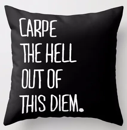 Fashion Black Throw Pillows Case Carpe The Hell Out of This Diem Soft Square Zippered Throw Pillowcase Pillow Protector
Fashion Black Throw Pillows Case Carpe The Hell Out of This Diem Soft Square Zippered Throw Pillowcase Pillow Protector