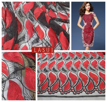 LASUI 2017New Red and black with two-color leaves Exquisite Embroidery lace fabric Clothing fabrics / DIY handmade X0147
LASUI 2017New Red and black with two-color leaves Exquisite Embroidery lace fabric Clothing fabrics / DIY handmade X0147
