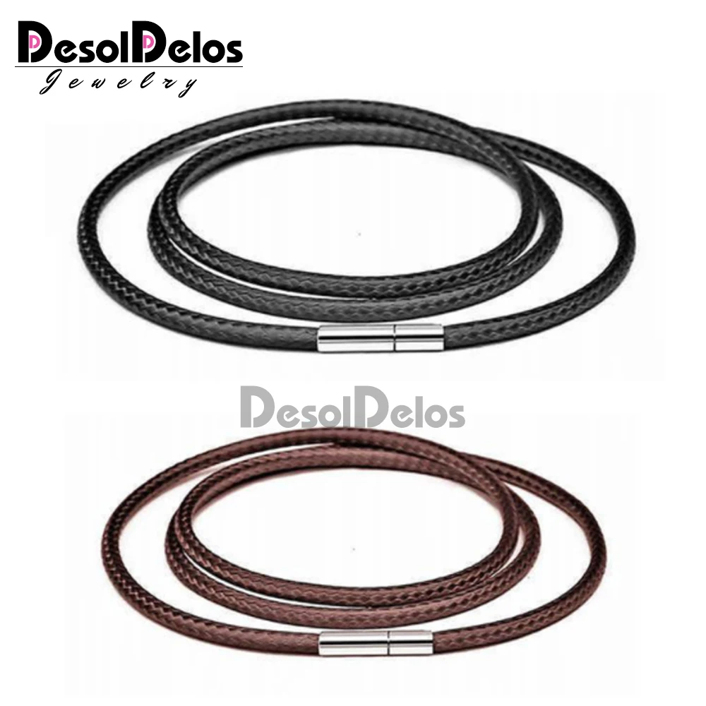 New Leather Cord Necklace Cord String Wax Rope Lace Chain With Rotary Buckle For DIY Necklace Bracelet Jewelry Finding 3pcs/lots
New Leather Cord Necklace Cord String Wax Rope Lace Chain With Rotary Buckle For DIY Necklace Bracelet Jewelry Finding 3pcs/lots