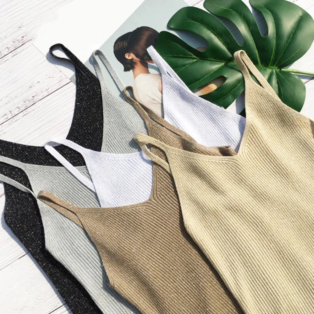 Women Knitting Vest Spaghetti Strap Camis Crop Top Summer Sleeveless V-Neck Blouse Backless Camis Tops Shirt Topic Streetwear
Women Knitting Vest Spaghetti Strap Camis Crop Top Summer Sleeveless V-Neck Blouse Backless Camis Tops Shirt Topic Streetwear