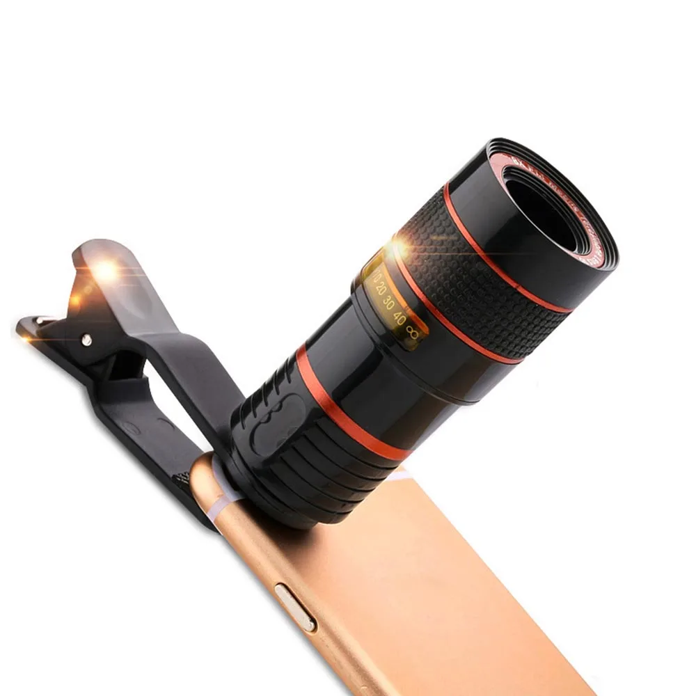 Universal Clip 8X 12X Zoom Cell Phone Telescope Lens Telephoto External Smartphone Camera Lens For dropping + gift Bag
Universal Clip 8X 12X Zoom Cell Phone Telescope Lens Telephoto External Smartphone Camera Lens For dropping + gift Bag