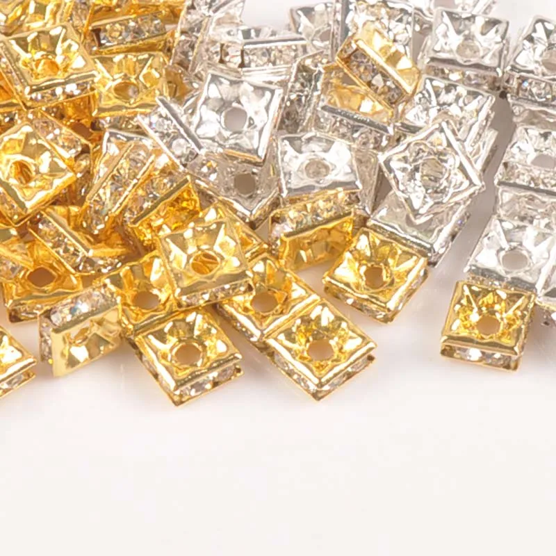 AAA Gold And silvery Crystal Rhinestone square Spacer Beads For Jewelry Handmade 100Pcs 8mm YKL0700-8
AAA Gold And silvery Crystal Rhinestone square Spacer Beads For Jewelry Handmade 100Pcs 8mm YKL0700-8