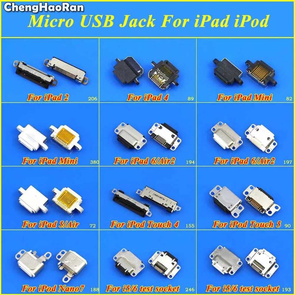 ChengHaoRan For iPad 2 4 5 6 Mini Air Air2 Micro USB Charging Jack Connector Dock For iPod Touch 4 5 Nano7 Test Female Port
ChengHaoRan For iPad 2 4 5 6 Mini Air Air2 Micro USB Charging Jack Connector Dock For iPod Touch 4 5 Nano7 Test Female Port