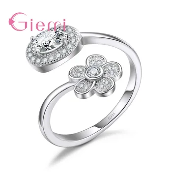 Authentic 100% 925 Sterling Silver Elegant Flower Finger Ring for Women Silver Jewelry Gift Fashion Open Female Anillos
Authentic 100% 925 Sterling Silver Elegant Flower Finger Ring for Women Silver Jewelry Gift Fashion Open Female Anillos