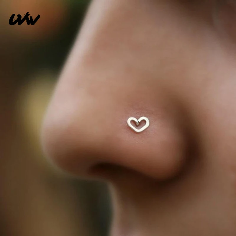 UVW0146 1pc Trendy 316L Steel Tiny Hollow Heart Nose Rings Stud Fashion Piercing Body Jewelry for Women Men Silver Black Gold
UVW0146 1pc Trendy 316L Steel Tiny Hollow Heart Nose Rings Stud Fashion Piercing Body Jewelry for Women Men Silver Black Gold