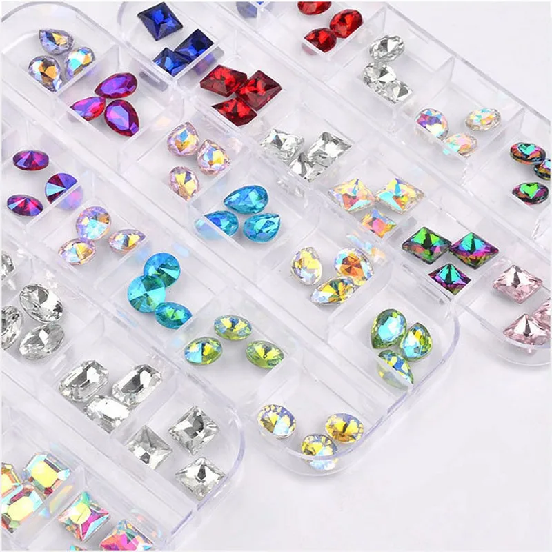 1 Box (About 36Pcs) Mix Horse Eye Tear Drop Point Back Chaton Rhinestones Jewelry Crystal Gems for Nail Art Decorations 6 Types
1 Box (About 36Pcs) Mix Horse Eye Tear Drop Point Back Chaton Rhinestones Jewelry Crystal Gems for Nail Art Decorations 6 Types