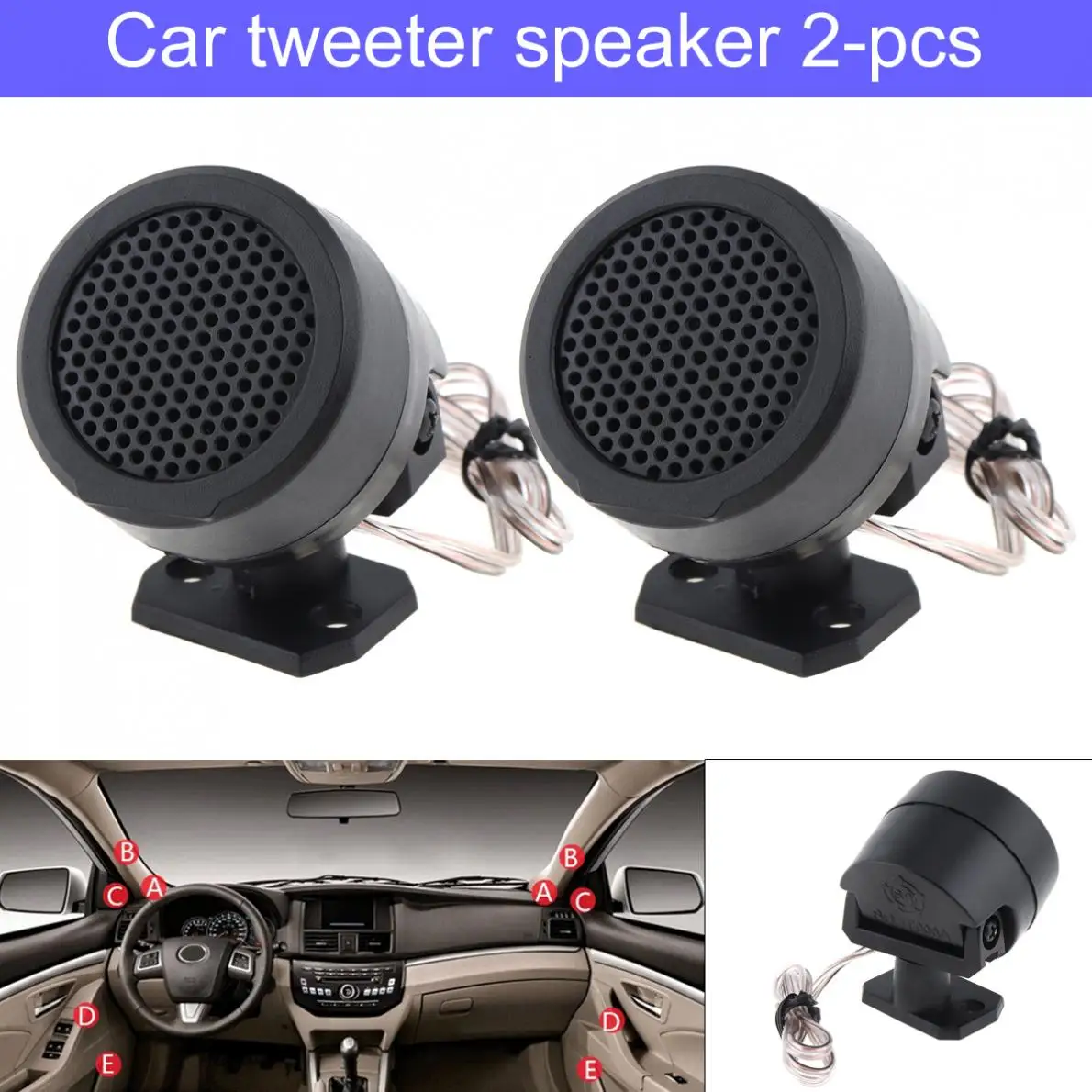 1Pair 500W High Efficiency Dome Mini Car Tweeter Speakers Auto Horn Audio Music Stereo Speakers for Car Audio System
1Pair 500W High Efficiency Dome Mini Car Tweeter Speakers Auto Horn Audio Music Stereo Speakers for Car Audio System