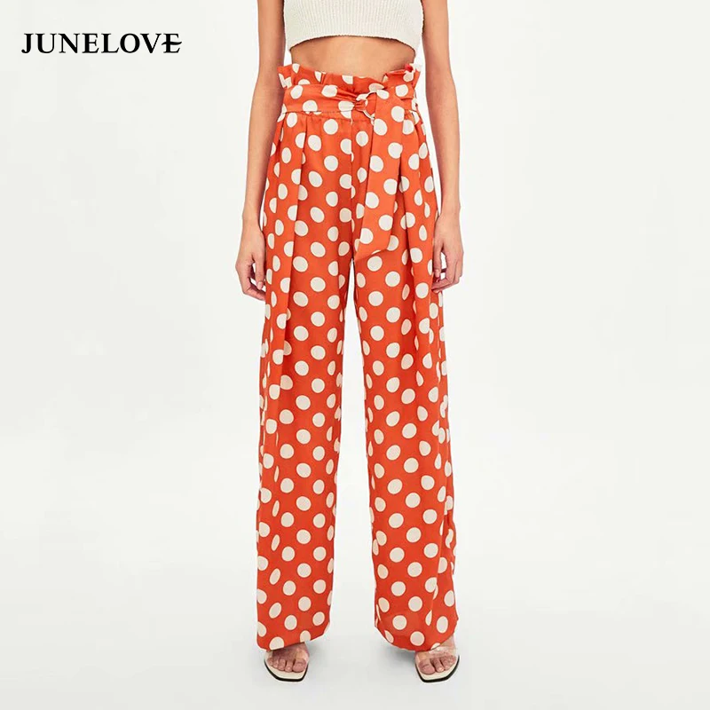 JuneLove Women Polka Dot Long Pant Vintage Sashes Female Elastic Loose Wide Leg Pant Casual Street Lady High Waist Pant Bottoms
JuneLove Women Polka Dot Long Pant Vintage Sashes Female Elastic Loose Wide Leg Pant Casual Street Lady High Waist Pant Bottoms