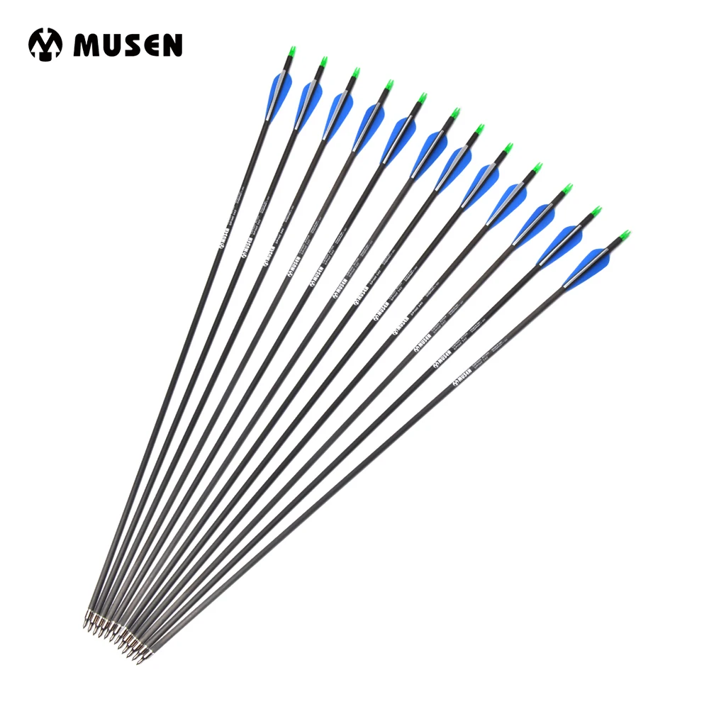 6/12/24 Pcs 31.5 Inches Pure Carbon Arrow Spine 350 Outer Diameter 7.6mm with Removable Tip for Recurve Compound Bow Shooting
6/12/24 Pcs 31.5 Inches Pure Carbon Arrow Spine 350 Outer Diameter 7.6mm with Removable Tip for Recurve Compound Bow Shooting