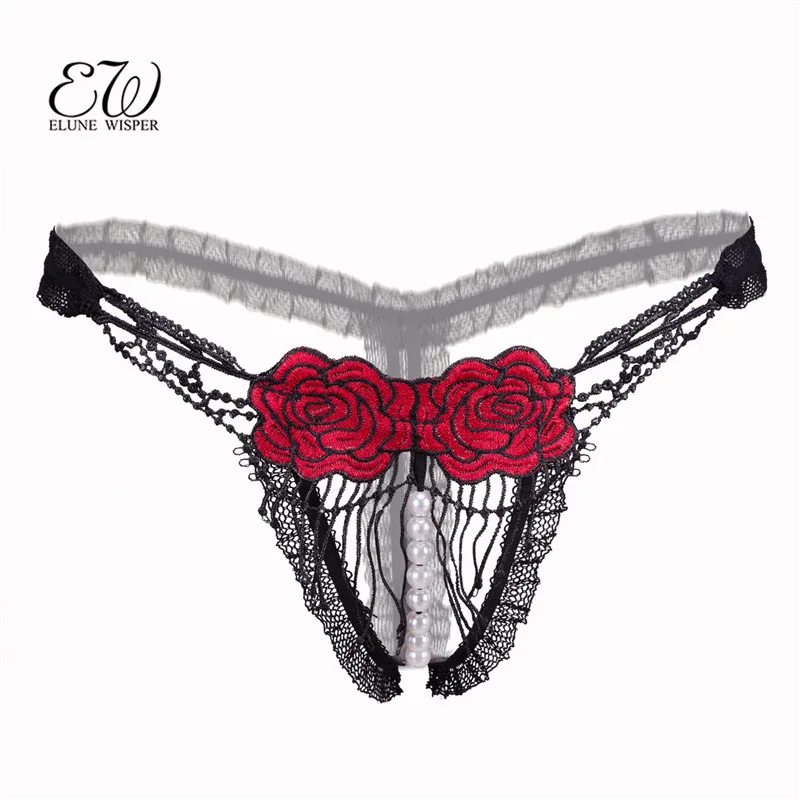EW Women's Sexy Lingerie Hot Erotic Sexy Panties Lace Transparent G String Thong With Pearl Crotchless Underpants Underwear
EW Women's Sexy Lingerie Hot Erotic Sexy Panties Lace Transparent G String Thong With Pearl Crotchless Underpants Underwear