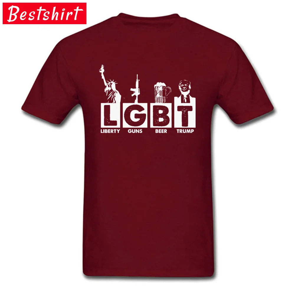 Liberty-Guns-Beer-Trump- New Arrival Short Sleeve Casual T Shirt 100% Cotton Round Collar Men Tops T Shirt T Shirts Lovers Day Liberty-Guns-Beer-Trump- maroon