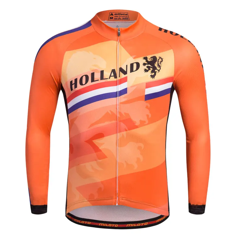 Holland men's miloto cycling jersey long sleeves and bib pants cycling sets bicycle clothing (4)