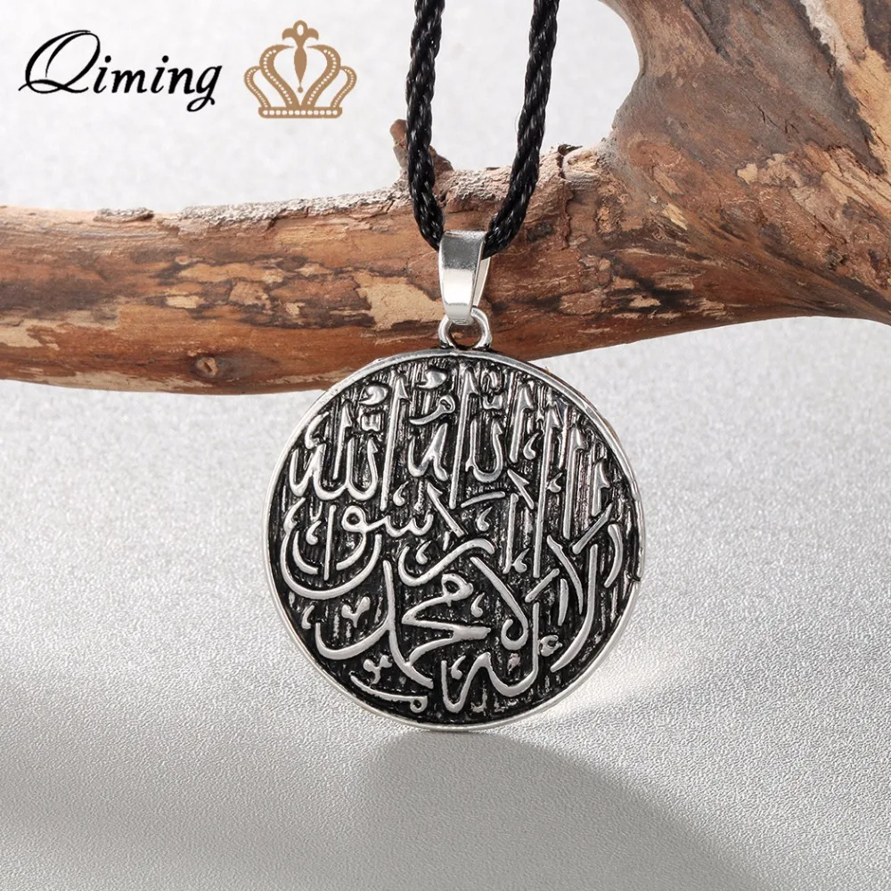 QIMING Antique Arabic Name Necklace Female Women Men Muslim Engraved Shahada Pendant Allah Vintage Ethnic Necklace Jewelry
QIMING Antique Arabic Name Necklace Female Women Men Muslim Engraved Shahada Pendant Allah Vintage Ethnic Necklace Jewelry