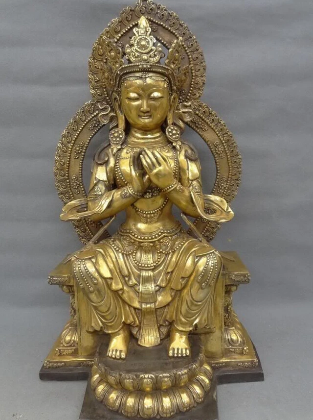 song voge gem S5293 26" Tibet Bronze Gilt Buddhist Bless Maitreya Buddha Statue Tara Kwan-Yin Joss
song voge gem S5293 26" Tibet Bronze Gilt Buddhist Bless Maitreya Buddha Statue Tara Kwan-Yin Joss