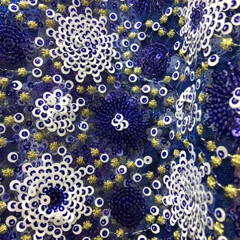 LASUI 2019 NEW Good quality 1 yard=1 piece W0134 Royal blue,purple Gold thread embroidery+3D Flowers Sequin mesh lace fabric 
LASUI 2019 NEW Good quality 1 yard=1 piece W0134 Royal blue,purple Gold thread embroidery+3D Flowers Sequin mesh lace fabric