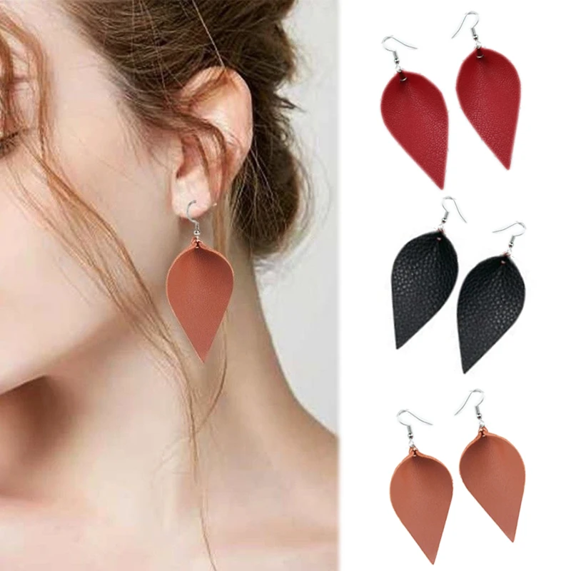 Simple Fashion Lady Boho Ear Hook Ear Stud Teardrop Leaf Dangle Earrings Women 1 Pair Handmade Leather Jewelry Gift
Simple Fashion Lady Boho Ear Hook Ear Stud Teardrop Leaf Dangle Earrings Women 1 Pair Handmade Leather Jewelry Gift