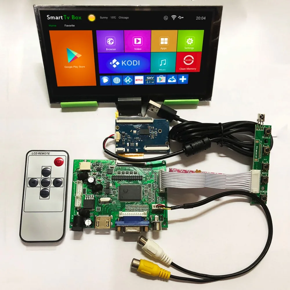 7" 1024*600 IPS LCD Module Monitor Display + HDMI/VGA/2AV Board + Capacitive Touch Panel w/ USB Controller for Windows & Android
7" 1024*600 IPS LCD Module Monitor Display + HDMI/VGA/2AV Board + Capacitive Touch Panel w/ USB Controller for Windows & Android