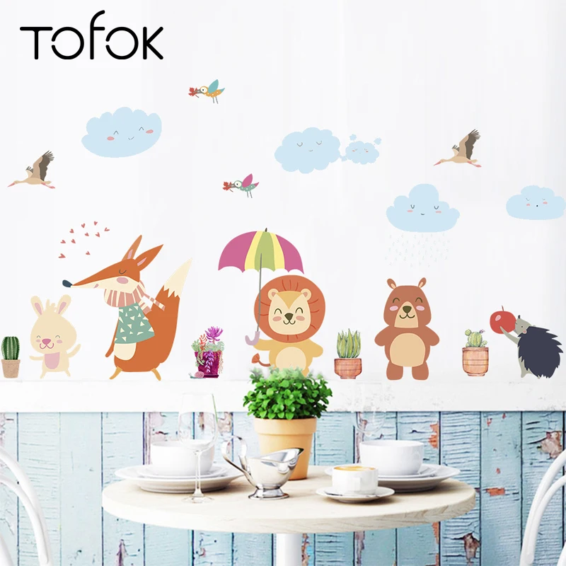 Tofok 2pcs/set Cartoon Animal Wall Sticker Removable Kids Room Living Room Creative Mural Decals Home Nursery Cute Decoration
Tofok 2pcs/set Cartoon Animal Wall Sticker Removable Kids Room Living Room Creative Mural Decals Home Nursery Cute Decoration