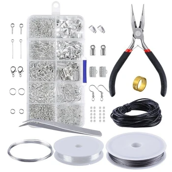 Jewelry Findings Starter Set with 10 Grid Metal Making Kit Jewelry Beading Making and Repair Tools Pliers Silver Beads Wire Tool
Jewelry Findings Starter Set with 10 Grid Metal Making Kit Jewelry Beading Making and Repair Tools Pliers Silver Beads Wire Tool