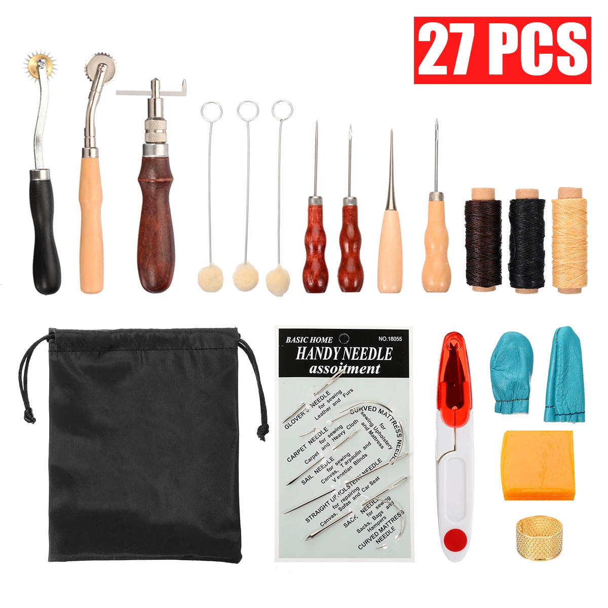 Leather Working Tools Kit Hand Sewing Craft Supplies Set Stitching Groover Awl For Leathercraft Repair Tool
Leather Working Tools Kit Hand Sewing Craft Supplies Set Stitching Groover Awl For Leathercraft Repair Tool
