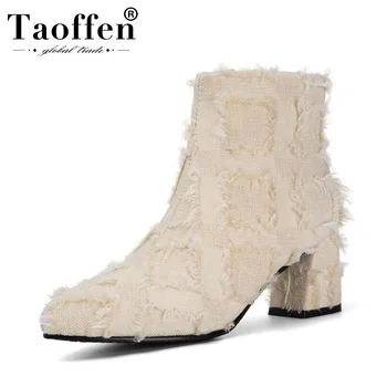 Taoffen Women Plus Size 34-45 Tassels Pointed Toe Winter Warm Ankle Boots Square Heels Zipper Daily Office Ladies Shoes Woman
Taoffen Women Plus Size 34-45 Tassels Pointed Toe Winter Warm Ankle Boots Square Heels Zipper Daily Office Ladies Shoes Woman