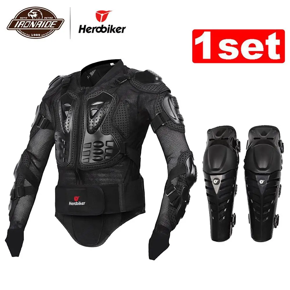 HEROBIKER Motorcycle Jacket Motorcycle Body Armor Protective Jacket+ Protective Motorcycle Knee Pad Kits Suits Motocross Armor
HEROBIKER Motorcycle Jacket Motorcycle Body Armor Protective Jacket+ Protective Motorcycle Knee Pad Kits Suits Motocross Armor