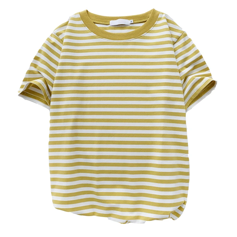 2019 summer new T-shirt simple striped casual round neck wild short-sleeved T-shirt women's wild shirt women's tide
2019 summer new T-shirt simple striped casual round neck wild short-sleeved T-shirt women's wild shirt women's tide