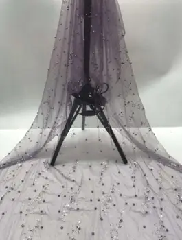 pretty french net lace fabric with BEADS SYJ-1254 embroidered frech net lace fabric 
pretty french net lace fabric with BEADS SYJ-1254 embroidered frech net lace fabric