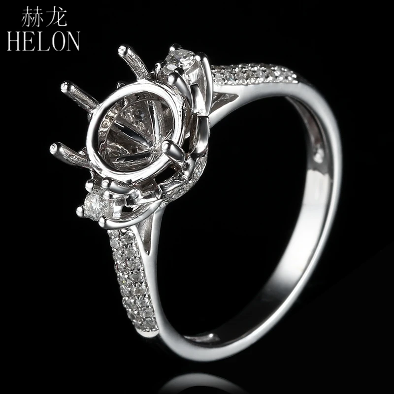 HELON Solid 10K (417) White Gold 8-9mm Round Cut Semi Mount Real 0.4ct Diamonds Engagement Women Trendy Flower Fine Jewelry Ring
HELON Solid 10K (417) White Gold 8-9mm Round Cut Semi Mount Real 0.4ct Diamonds Engagement Women Trendy Flower Fine Jewelry Ring
