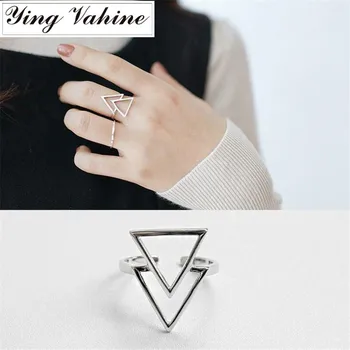 Authentic 100% 925 Sterling Silver Jewelry Double Triangle Pattern Open Rings for Women anillos mujer
Authentic 100% 925 Sterling Silver Jewelry Double Triangle Pattern Open Rings for Women anillos mujer