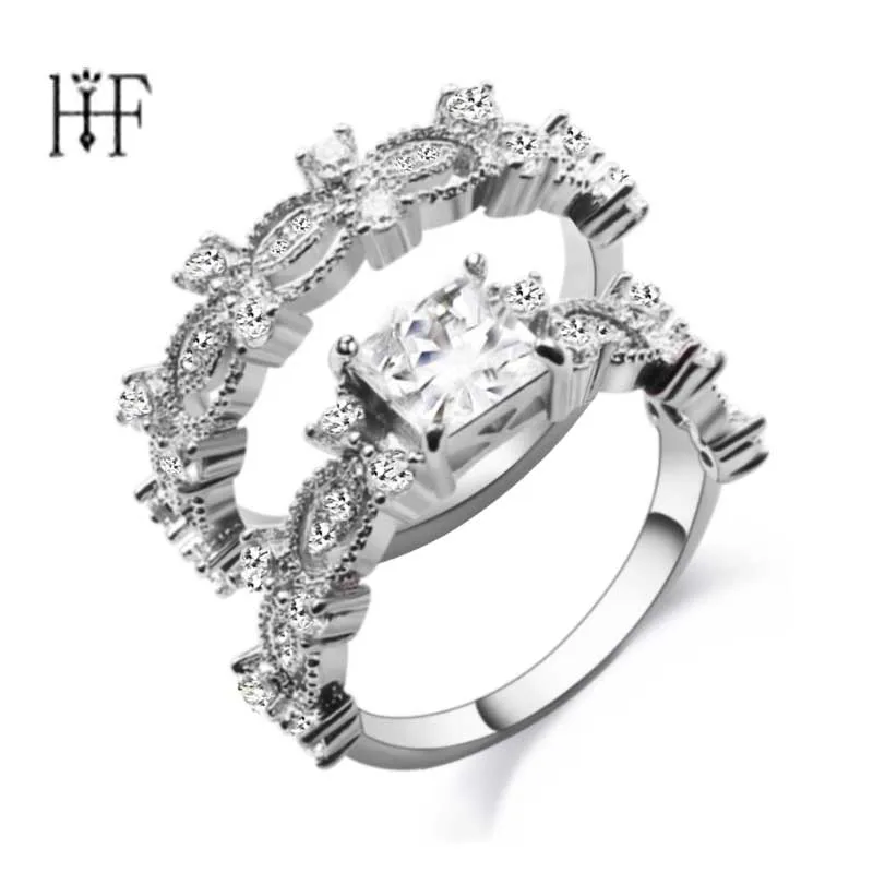 High Qulity 2-Pcs Wedding Engagement Ring Set Princess Cut Jewelry Crystal AAA Zircon Rings for Women Bowknot Rings
High Qulity 2-Pcs Wedding Engagement Ring Set Princess Cut Jewelry Crystal AAA Zircon Rings for Women Bowknot Rings