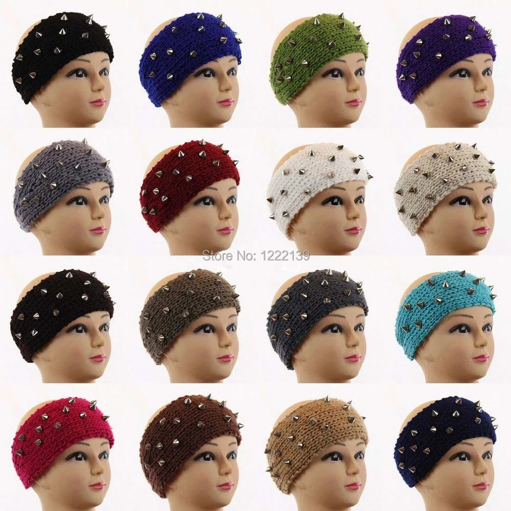 Spikies Rivet Knitted Winter Warm Ear Warmer Headband Handmade Crochet Headwrap Tenia Hair Accessories
Spikies Rivet Knitted Winter Warm Ear Warmer Headband Handmade Crochet Headwrap Tenia Hair Accessories