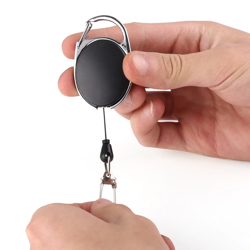 Mini Multifunctional Retractable Keychain Black Anti-Lost Keychain Buckle Recoil Ring Pull Clip Keyring Outdoor
Mini Multifunctional Retractable Keychain Black Anti-Lost Keychain Buckle Recoil Ring Pull Clip Keyring Outdoor