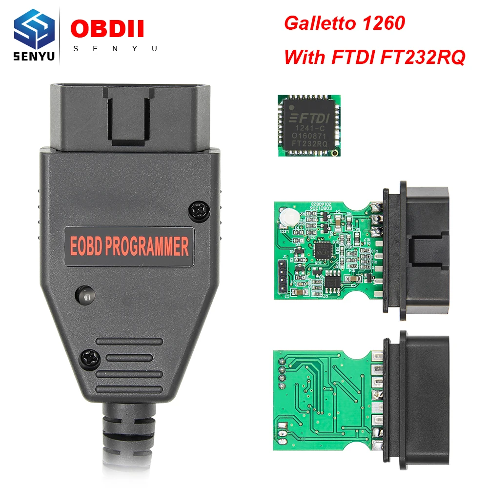 Galletto 1260 FTDI ECU Tuning programmer Chip Tunning Tool EOBD/OBDII Galletto OBD OBD2 USB Car Diagnostic Auto Scanner Tool
Galletto 1260 FTDI ECU Tuning programmer Chip Tunning Tool EOBD/OBDII Galletto OBD OBD2 USB Car Diagnostic Auto Scanner Tool