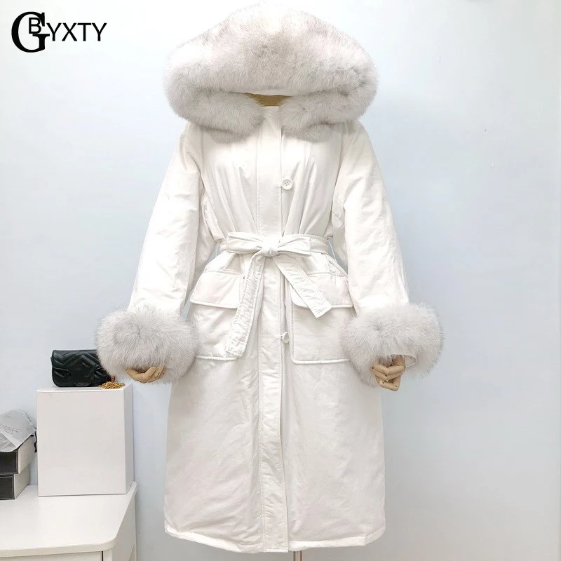 GBYXTY Real Big Fox Fur Collar Thick Long Down Jacket 2019 Winer Women Hooded Belt Feather Puffer Jacket Parka Coat ZA1620
GBYXTY Real Big Fox Fur Collar Thick Long Down Jacket 2019 Winer Women Hooded Belt Feather Puffer Jacket Parka Coat ZA1620
