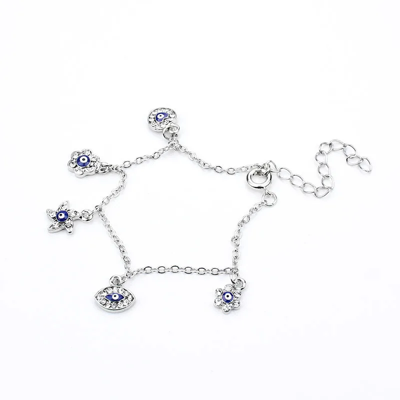 EVIL EYE 2017 Arrival Jewelry Alloy Metal Silver Plated Evil Eye Pendant Charms Bracelet For Women As Gift Adjustable Length
EVIL EYE 2017 Arrival Jewelry Alloy Metal Silver Plated Evil Eye Pendant Charms Bracelet For Women As Gift Adjustable Length