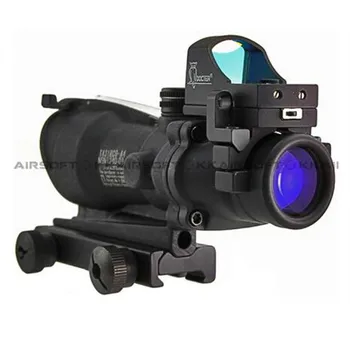 ACOG red dot rifle scope airsoft 4x32 C Crosshair Optic Fibre scope with 4 MOA sight (Black)
ACOG red dot rifle scope airsoft 4x32 C Crosshair Optic Fibre scope with 4 MOA sight (Black)