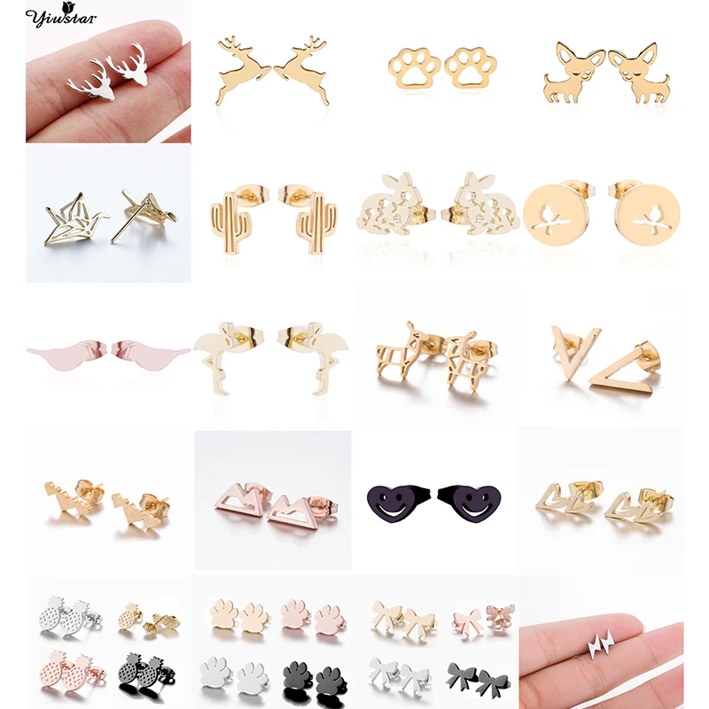 Yiustar Tiny Stainless Steel Stud Earrings Cute Cartoon Animal Plant Earrings for Women Girls Kids Jewelry Bitty Letter Earrings
Yiustar Tiny Stainless Steel Stud Earrings Cute Cartoon Animal Plant Earrings for Women Girls Kids Jewelry Bitty Letter Earrings