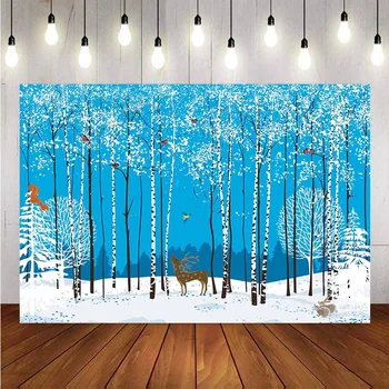 Photography Backdrop Cartoon Winter Forest Animals Birch Tree Blue Peaceful Wildlife Backdrop Decor Backdrop Photo Studio
Photography Backdrop Cartoon Winter Forest Animals Birch Tree Blue Peaceful Wildlife Backdrop Decor Backdrop Photo Studio