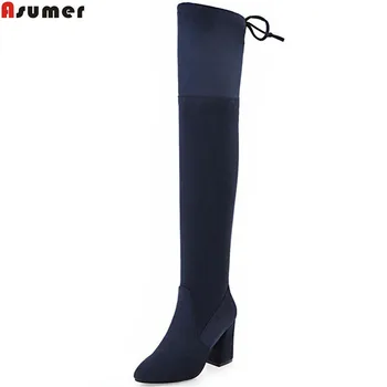 ASUMER hot sale new arrive women boots pointer toe black blue wine red ladies boots zipper cross tied flock over the knee
ASUMER hot sale new arrive women boots pointer toe black blue wine red ladies boots zipper cross tied flock over the knee