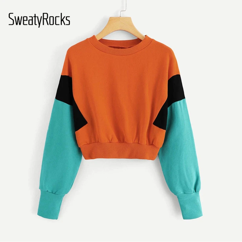 SweatyRocks Color Block Round Neck Crop Sweatshirt Women Autumn Clothes Long Sleeve Pullovers 2018 Sporting Casual Sweatshirts
SweatyRocks Color Block Round Neck Crop Sweatshirt Women Autumn Clothes Long Sleeve Pullovers 2018 Sporting Casual Sweatshirts