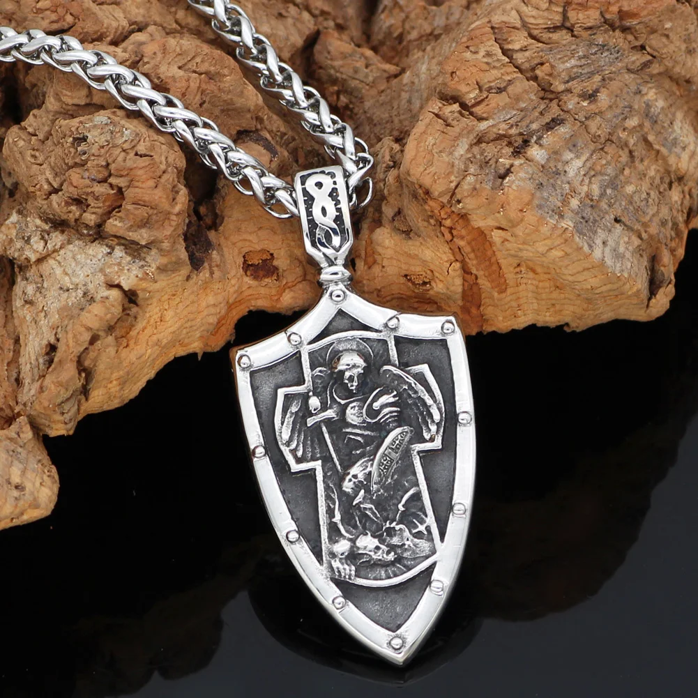 ST.MICHAEL ARCHANGEL CROSS SHIELD PRAYER MEDAL Amulet PENDANT NECKLACE Stainless Steel
ST.MICHAEL ARCHANGEL CROSS SHIELD PRAYER MEDAL Amulet PENDANT NECKLACE Stainless Steel