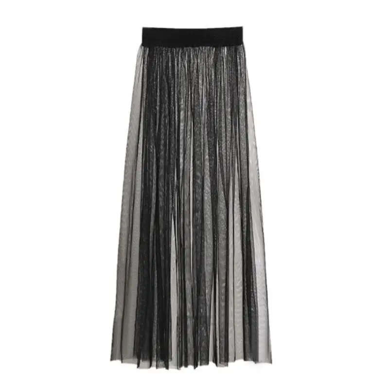 Womens Sexy See Through Mesh Maxi Long Tulle Skirt Ultra-Thin Pleated Solid Color High Waist Cocktail Party Clubwear Singl
Womens Sexy See Through Mesh Maxi Long Tulle Skirt Ultra-Thin Pleated Solid Color High Waist Cocktail Party Clubwear Singl