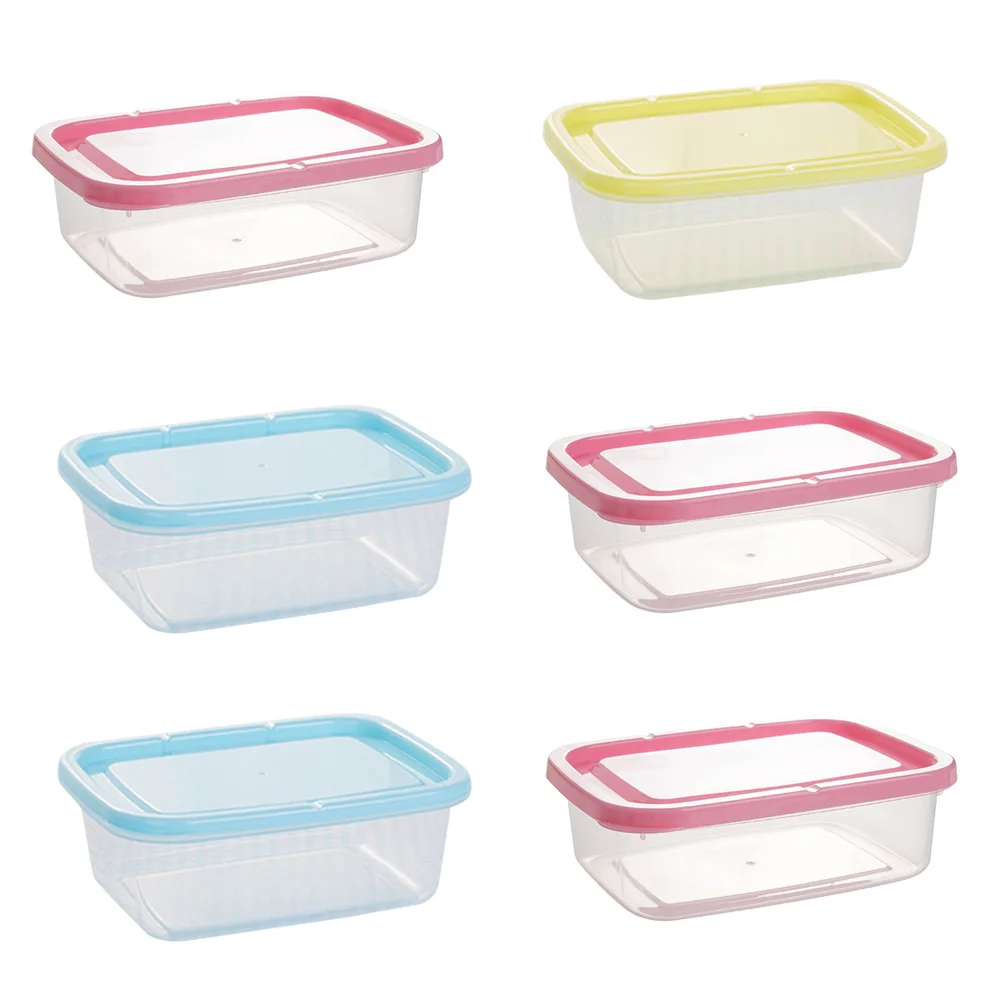 

6 Pcs Mini Crisper Kitchen Leakproof Food Container Reusable Freezer Food Storage Lunch Box For Microwave Oven Refrigerator