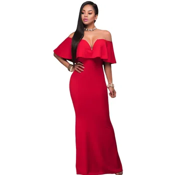 Sexy Deep V Neck Off Shoulder Maxi Ruffle Mermaid Dress for Women Elegant Ladies Floor Length Backless Party Dress Plus Size
Sexy Deep V Neck Off Shoulder Maxi Ruffle Mermaid Dress for Women Elegant Ladies Floor Length Backless Party Dress Plus Size
